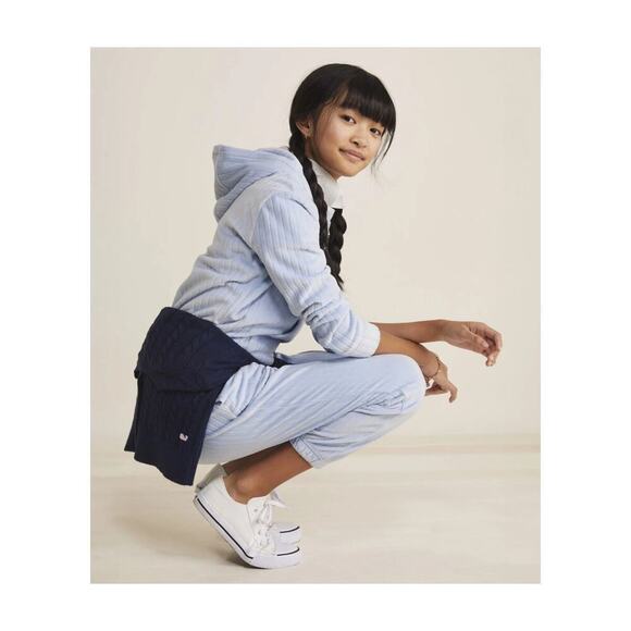 NWT Vineyard Vines Girls Velour Ribbed Hoodie Blue Size XL (16) - Picture 2 of 9